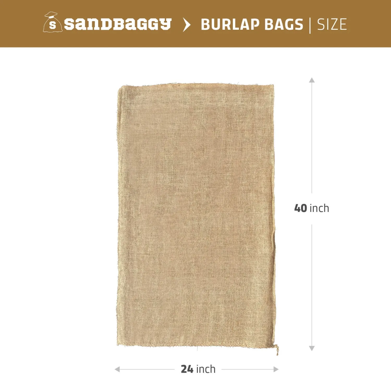 24" x 40" Burlap Sack (150 Lb Capacity) - Food Grade