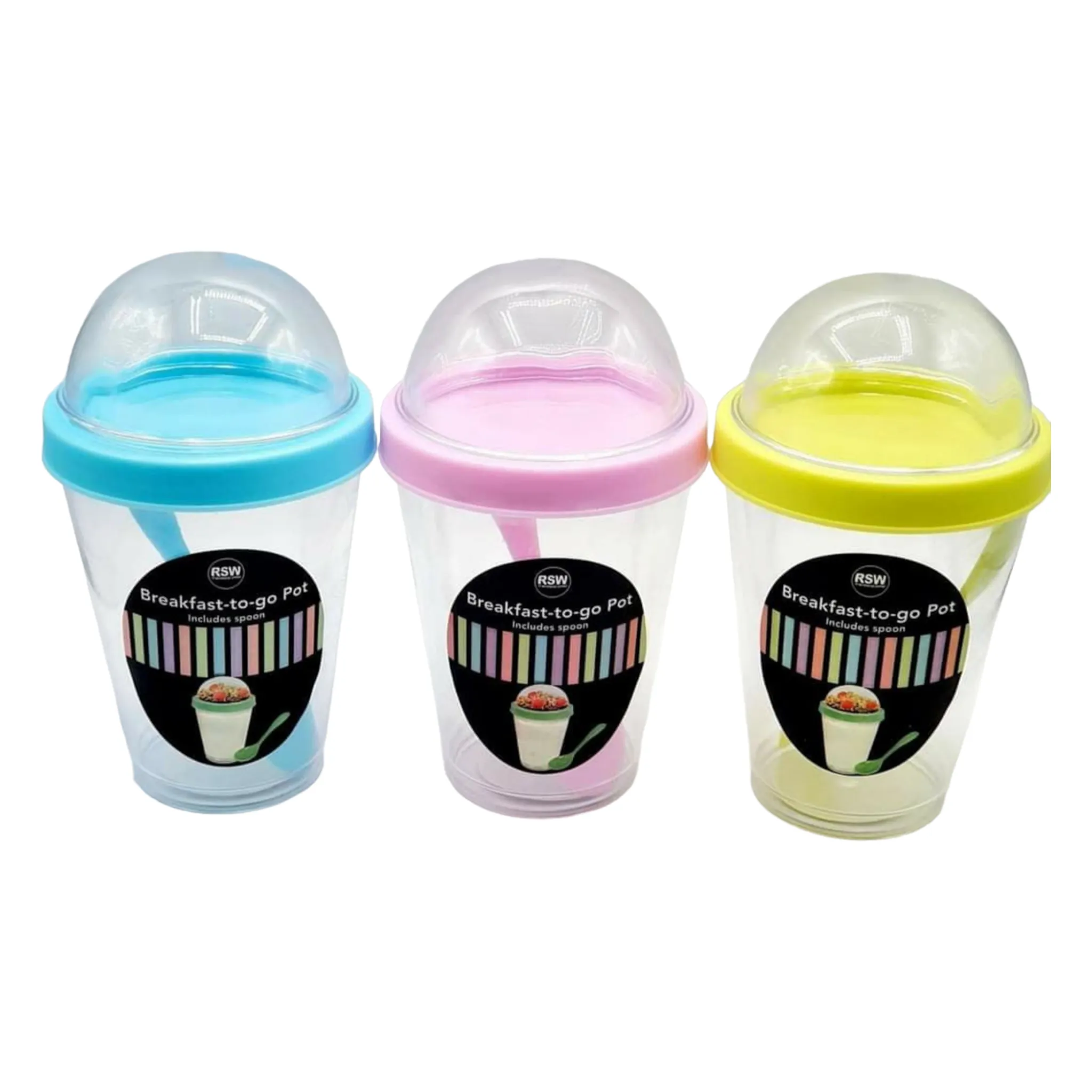 350ml Acrylic Smoothie Breakfast-to-Go Pot with Spoon