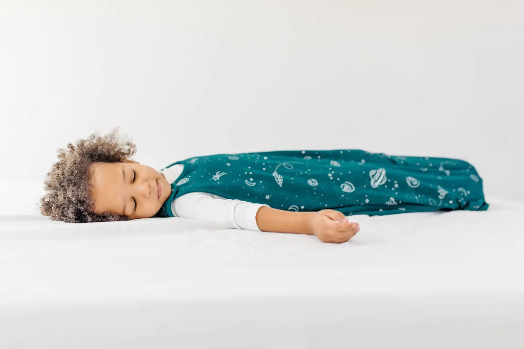 4 Season® Big Kid Sleep Bag, Merino Wool & Organic Cotton, 4 - 6 Years, Space - GLOW IN THE DARK