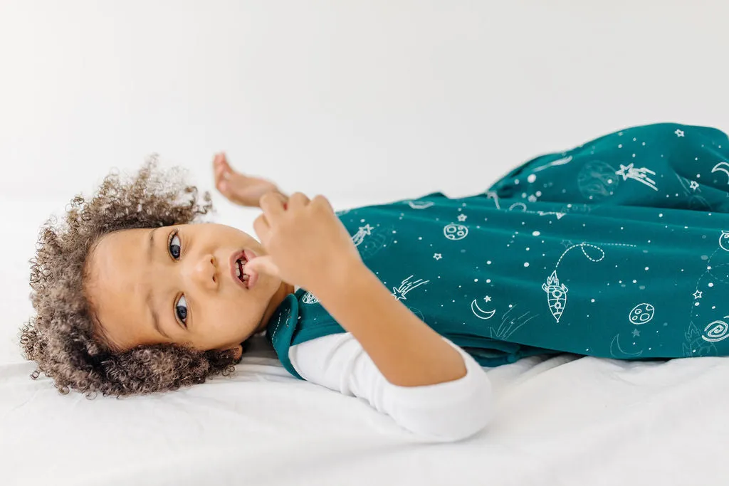 4 Season® Big Kid Sleep Bag, Merino Wool & Organic Cotton, 4 - 6 Years, Space - GLOW IN THE DARK