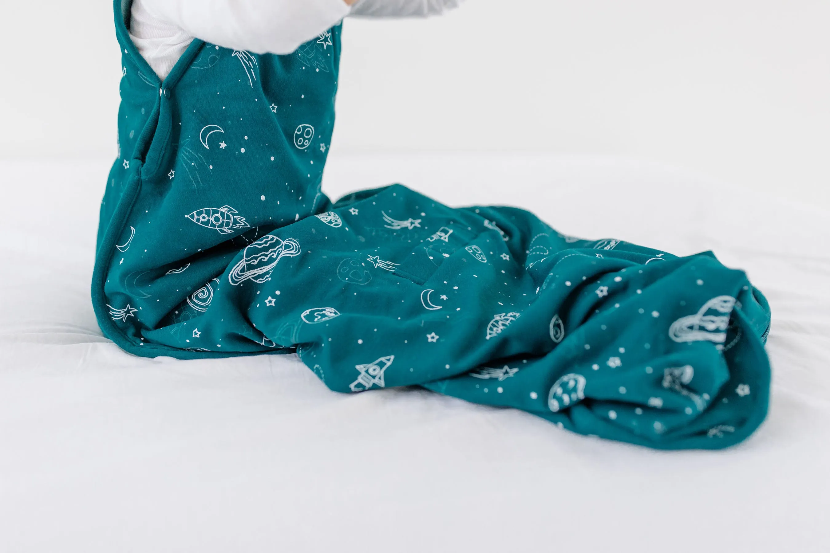 4 Season® Ultimate Baby Sleep Bag, Merino Wool & Organic Cotton, Space - GLOW IN THE DARK