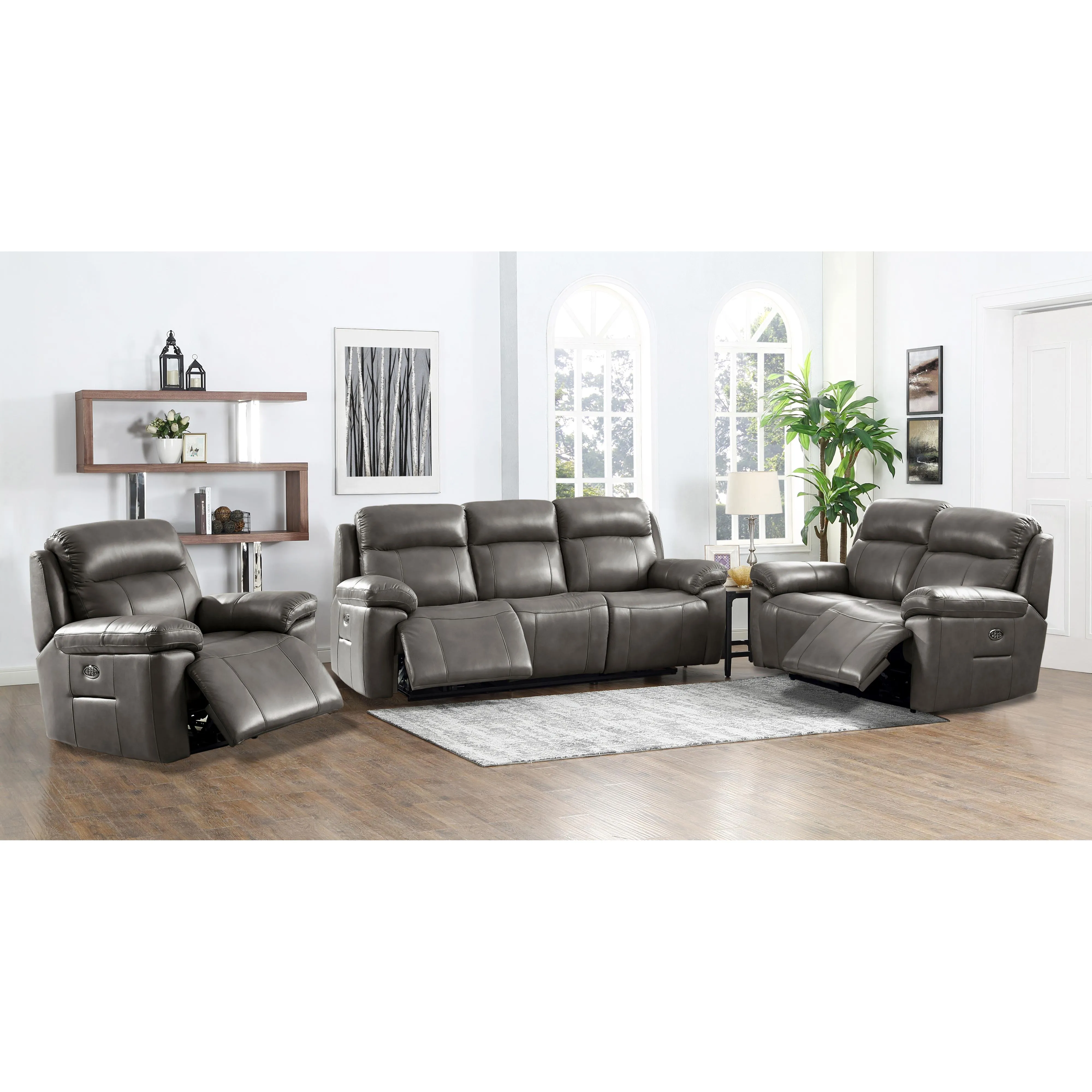 Amax Leather Sydney Power Reclining Leather Sofa 6565-30P3Z-2131A-1S/6565-30P3Z-2131A-2B