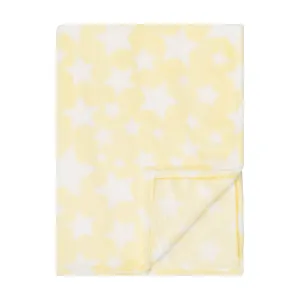 Baby Fleece Blanket - 30" by 40" - Yellow/Stars