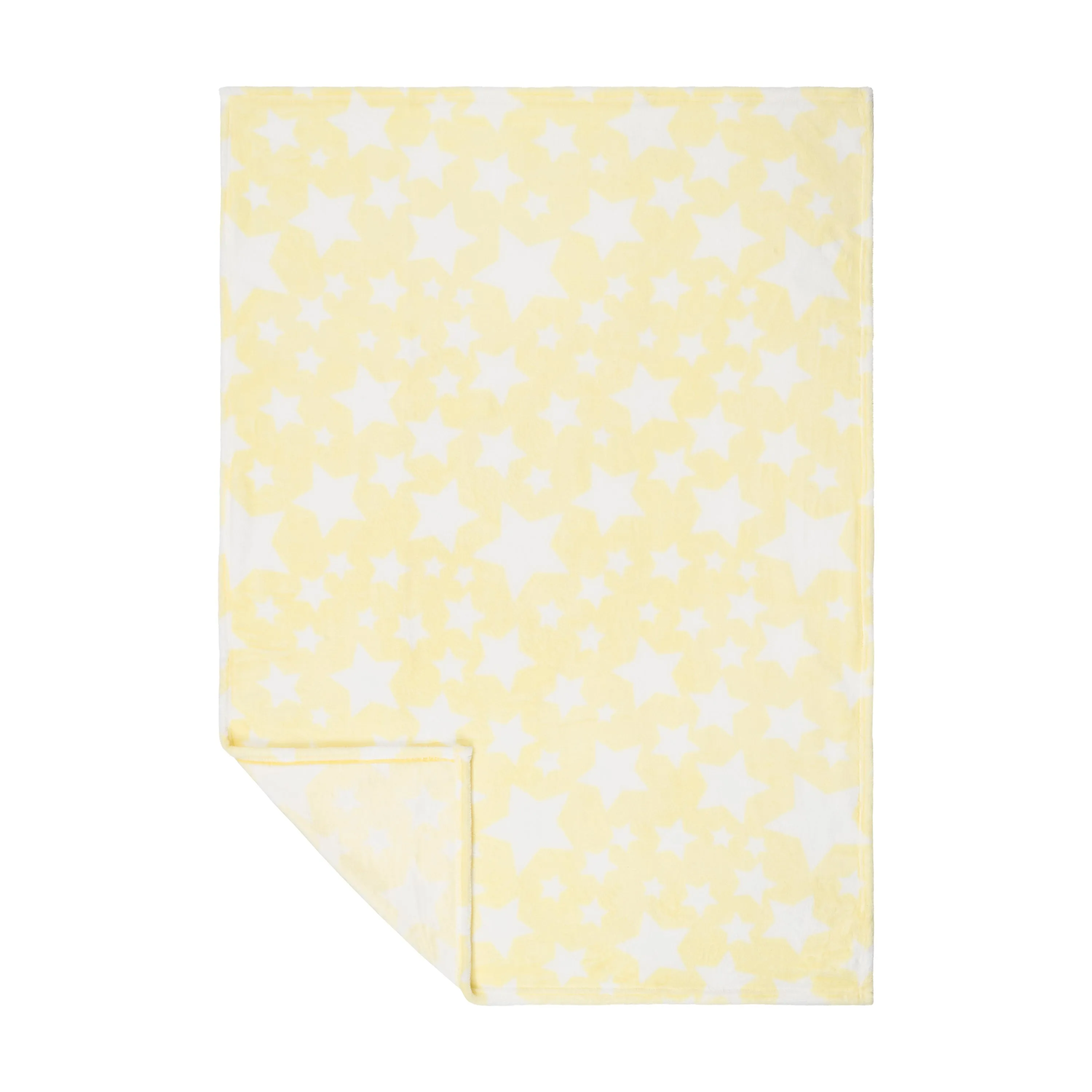 Baby Fleece Blanket - 30" by 40" - Yellow/Stars