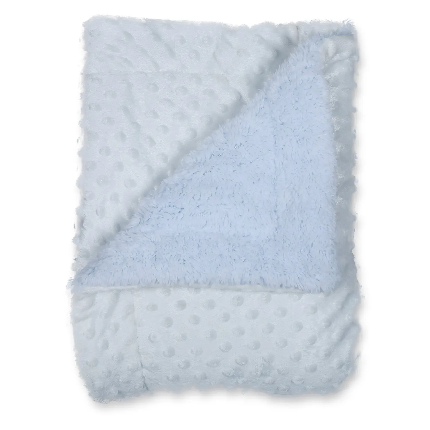 Baby Moo Bear In Pram Snuggly Bubble Blanket - Blue