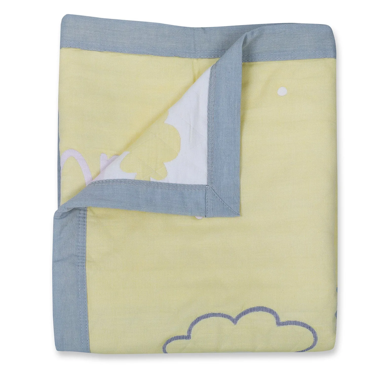 Baby Moo Elephant Adventure All Season Medium Muslin Blanket - Yellow