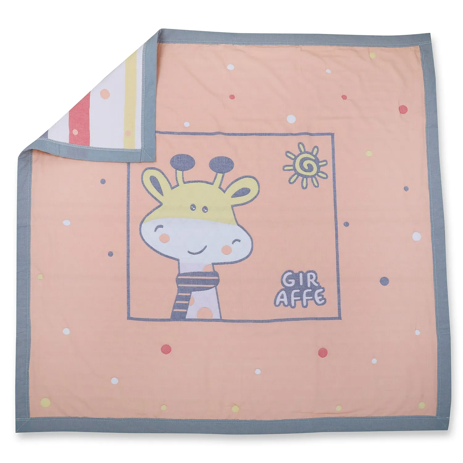 Baby Moo Giraffe All Season Medium Muslin Blanket - Orange