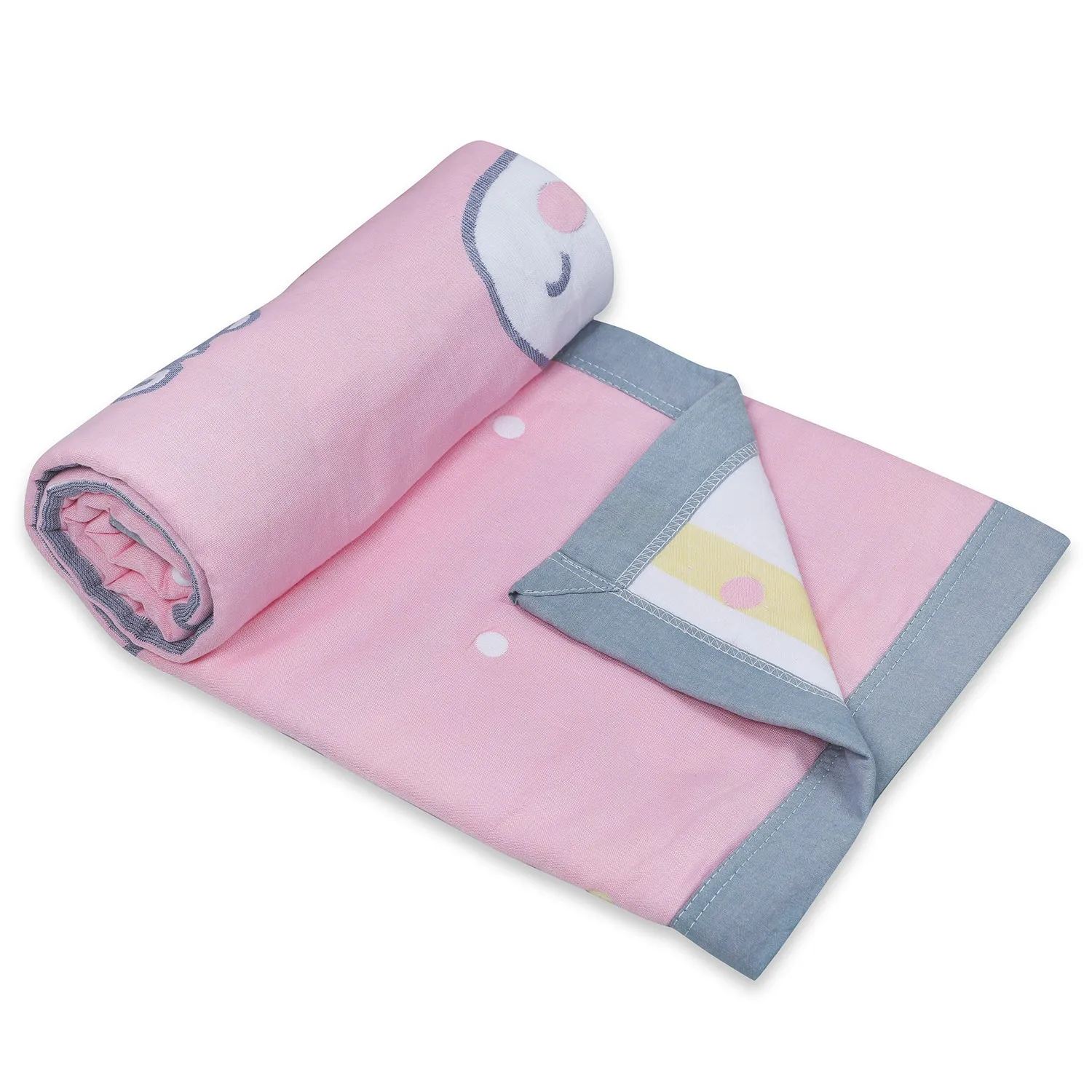 Baby Moo Giraffe All Season Medium Muslin Blanket - Pink