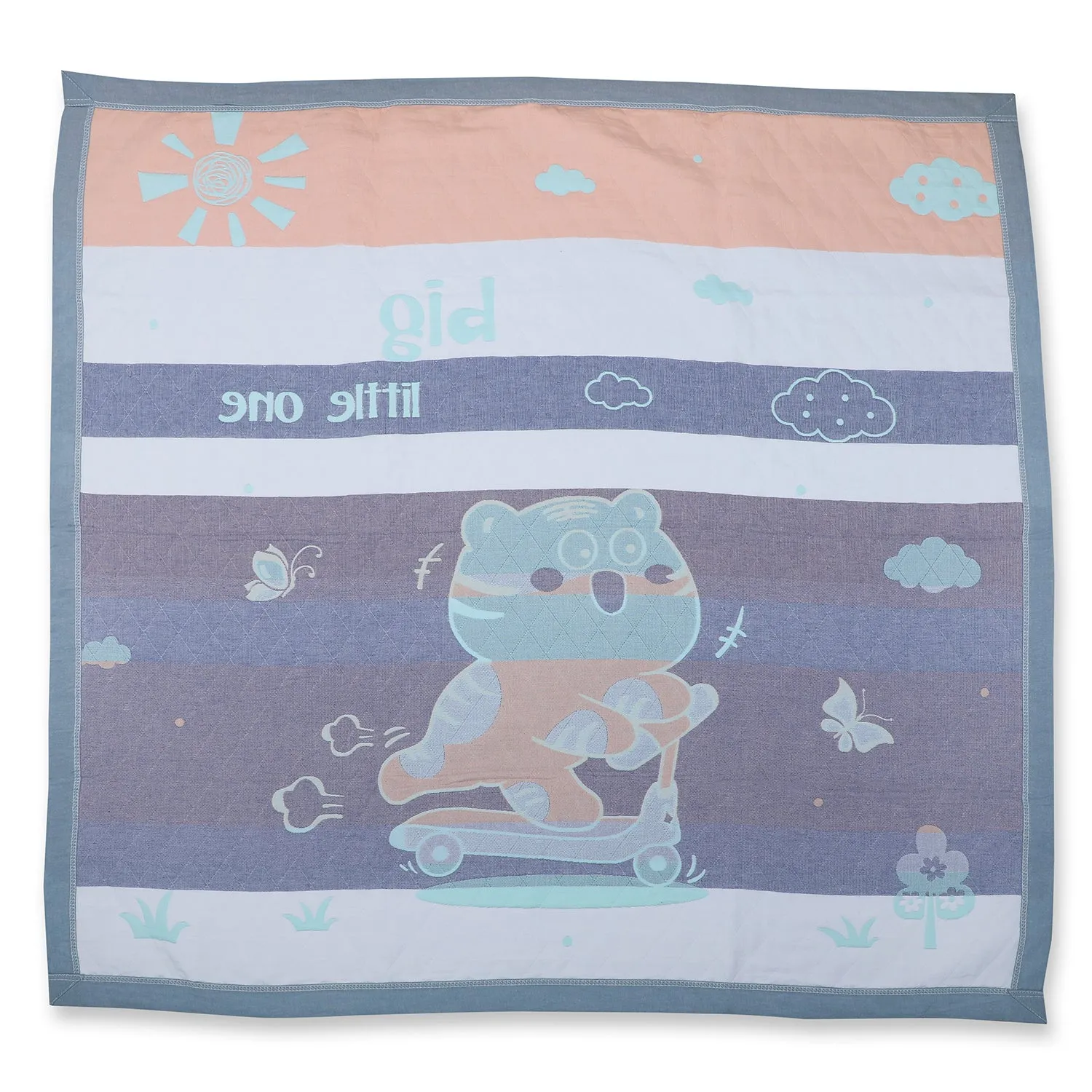 Baby Moo Wild Tiger All Season Medium Muslin Blanket - Mint Green