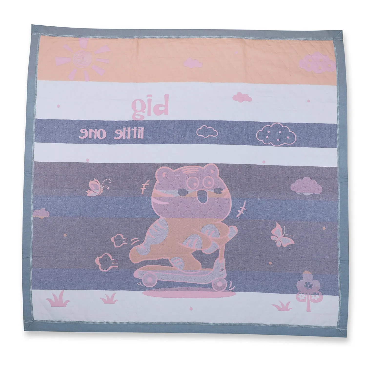 Baby Moo Wild Tiger All Season Medium Muslin Blanket - Pink