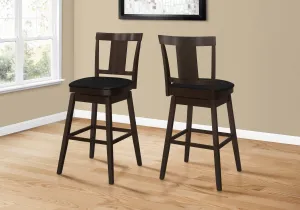 Barstool - 2Pcs / 44"H / Espresso / Swivel Bar Height