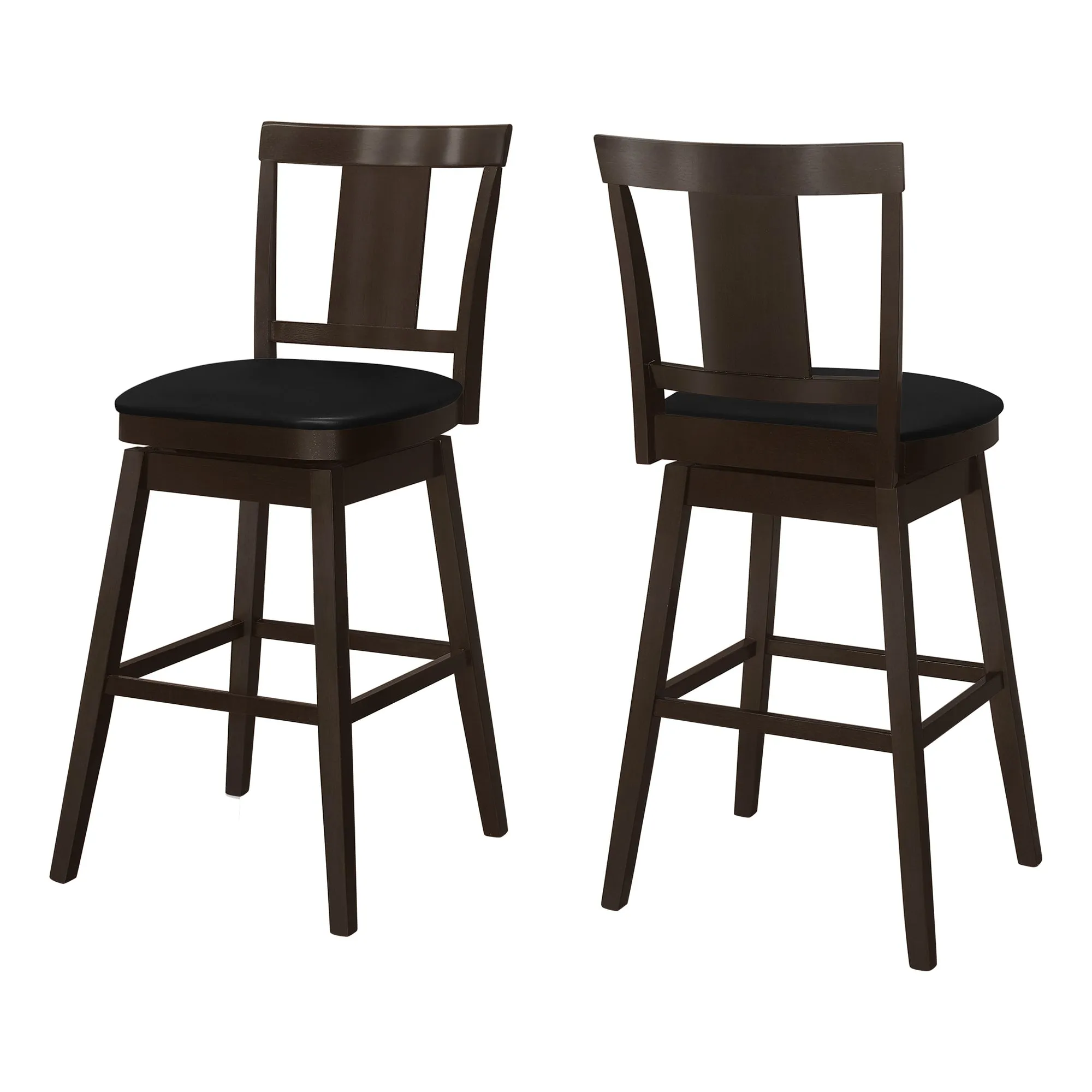 Barstool - 2Pcs / 44"H / Espresso / Swivel Bar Height