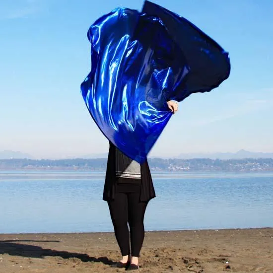 Blue Metallic Worship Flags