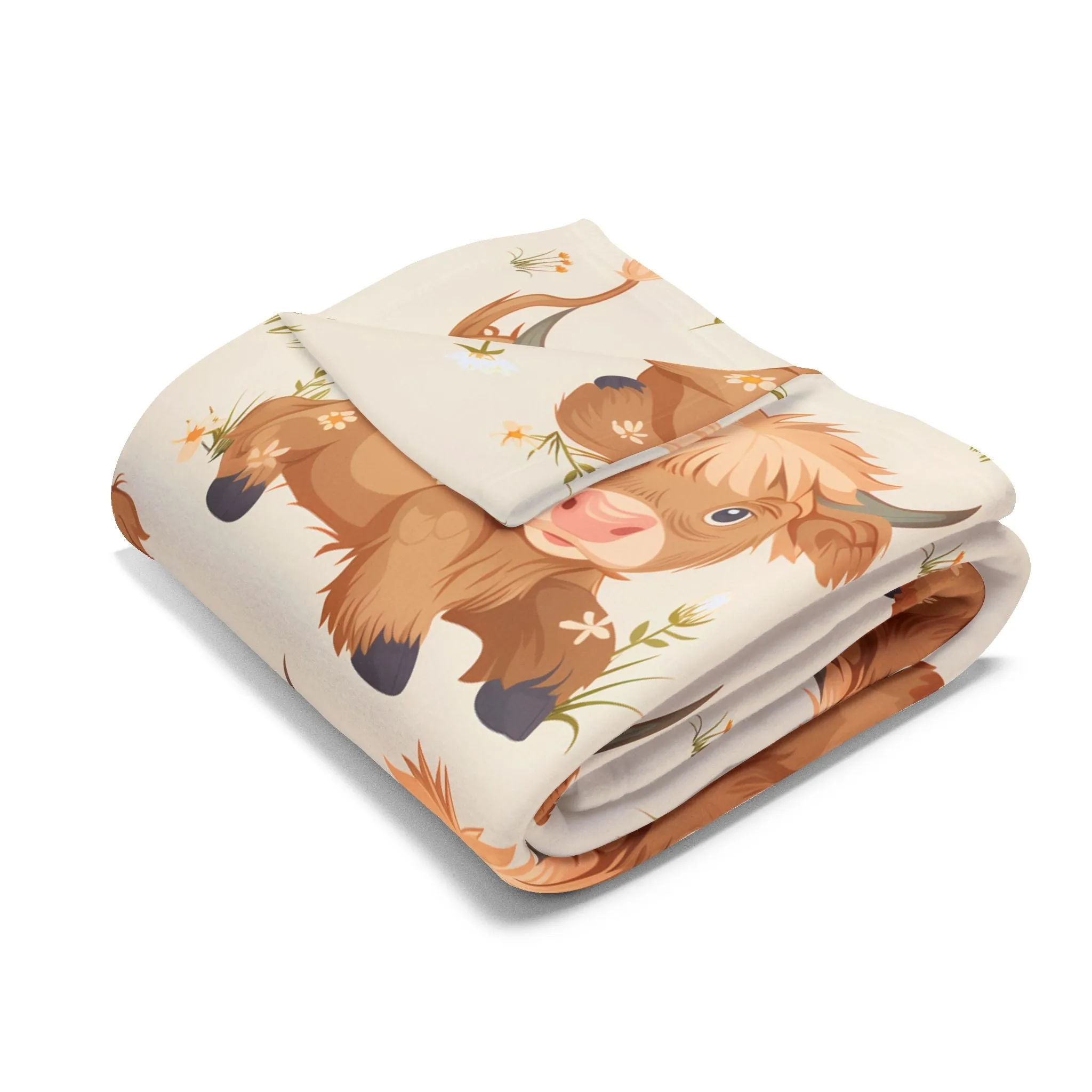 Cute Highland Cow Fleece Throw Blanket for Toddlers, Kids & Pets – Soft, Cozy, and Durable 30x40” Blanket