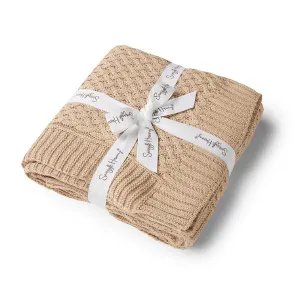 Diamond Knit Organic Baby Blanket - Hazelnut