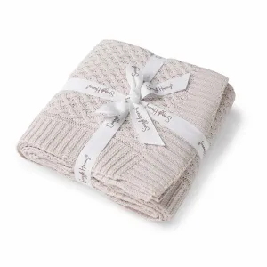 Diamond Knit Organic Baby Blanket - Warm Grey