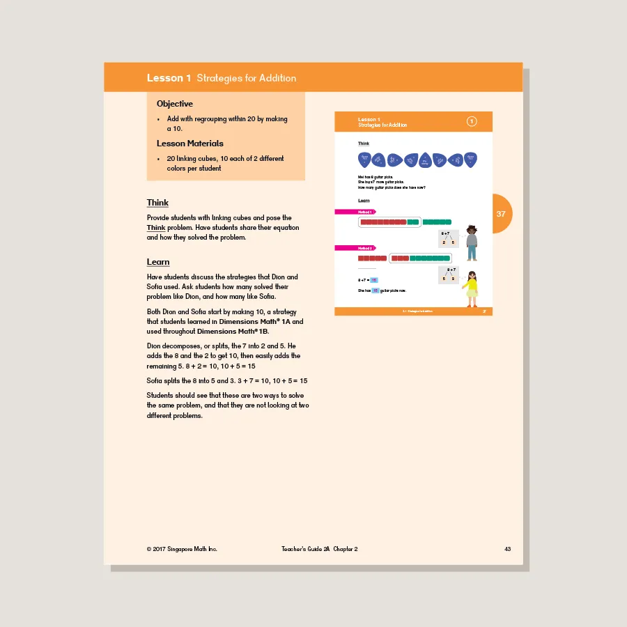 Dimensions Math Teacher's Guide 2A - Blemished