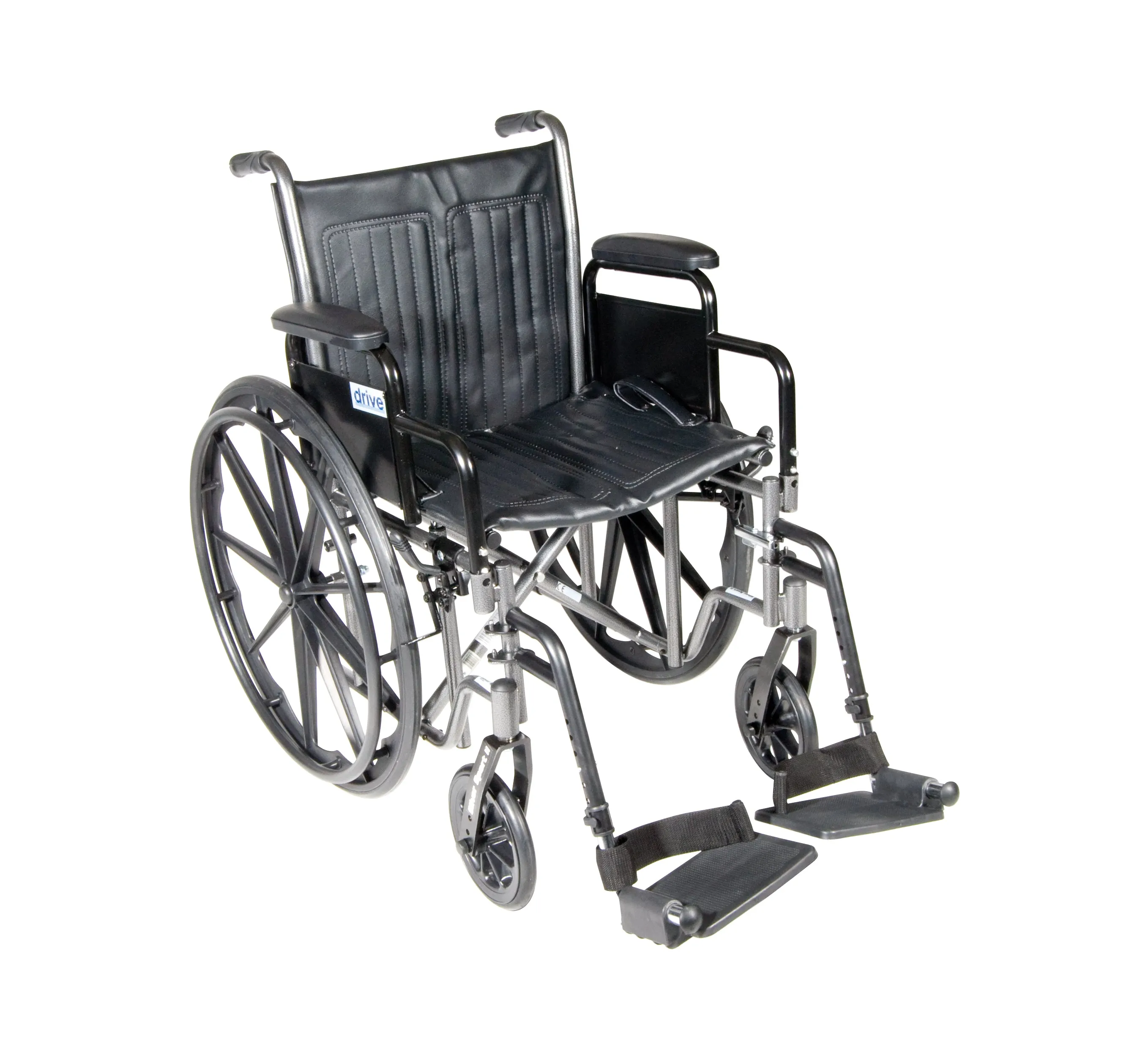 Drive Medical ssp216dda-sf Silver Sport 2 Wheelchair, Detachable Desk Arms, Swing away Footrests, 16" Seat