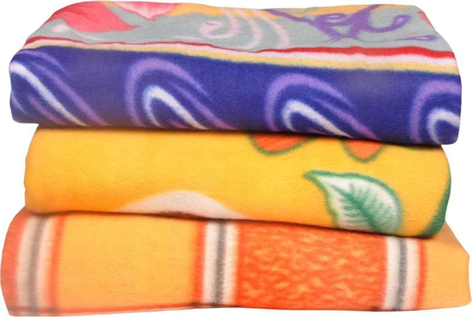 ELSTONE HOME Printed Relief Blanket | Double Bed Blanket Pack of 3 for Donation(Multi-Color)