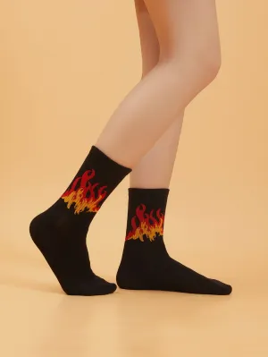 Fire Pattern Socks Funny Socks for Women Novelty Socks Funky Socks Gift for Her