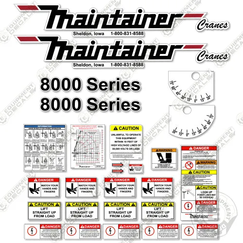 Fits Maintainer 8000 Decal Kit - Crane Safety