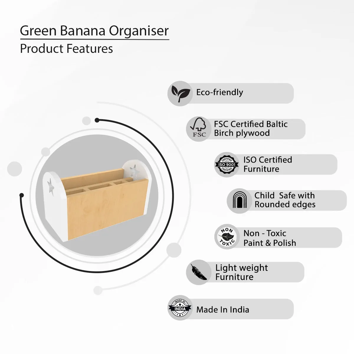 Green Banana | Wooden Organiser