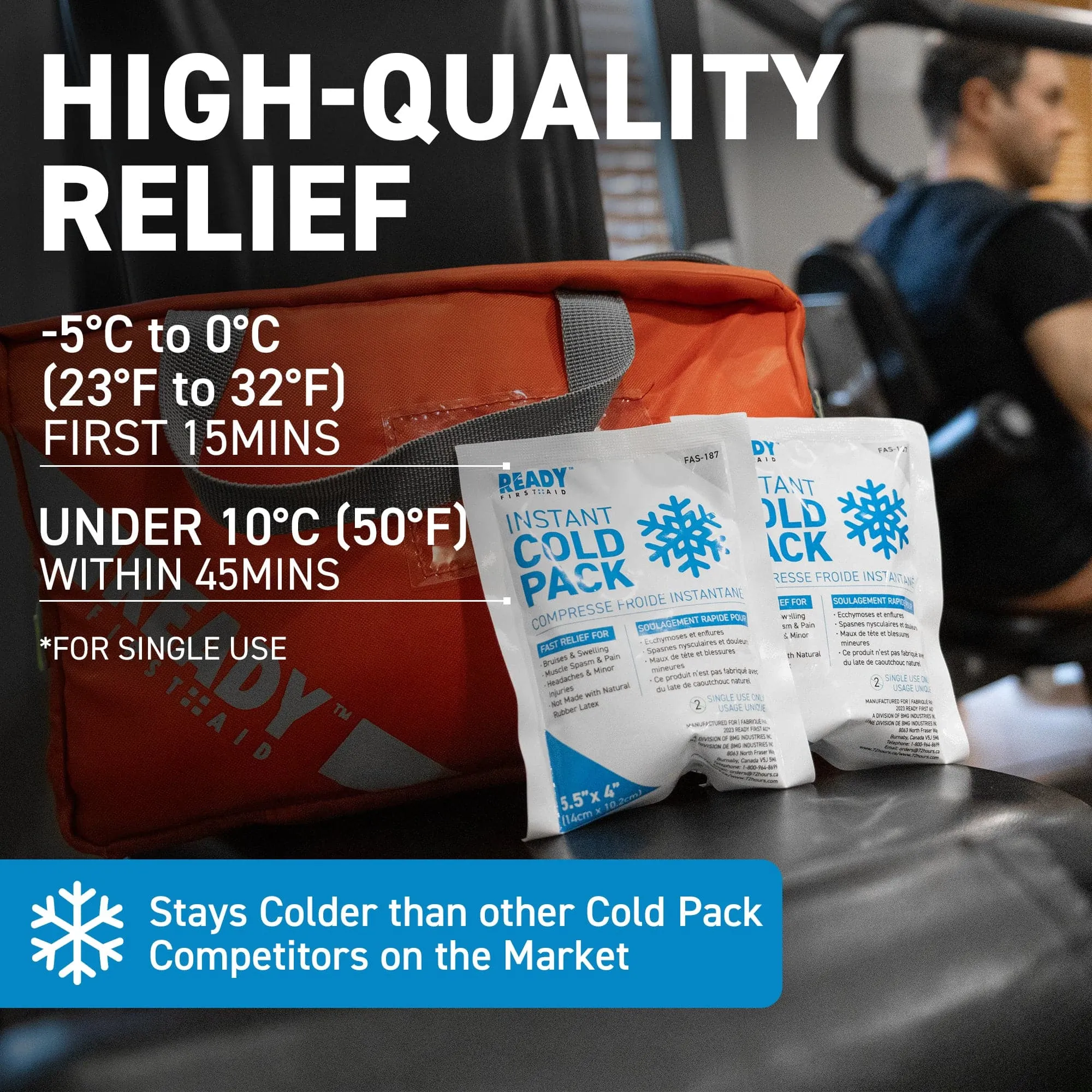 Instant Cold Pack 5.5" x 4" - Ready First Aid (Pack Of 8)