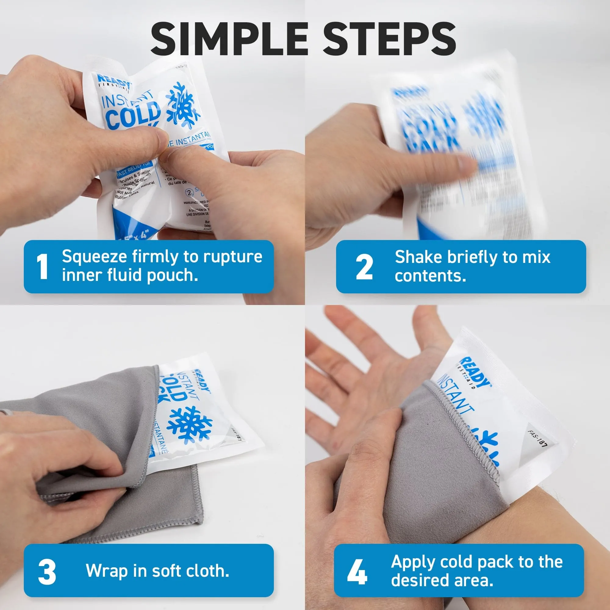 Instant Cold Pack 5.5" x 4" - Ready First Aid (Pack Of 8)