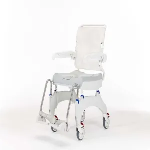 Invacare Aquatec Ocean Ergo Shower Wheelchair, Rolling Shower Chair w/ Self-Propelled or Standard Wheels and Commode