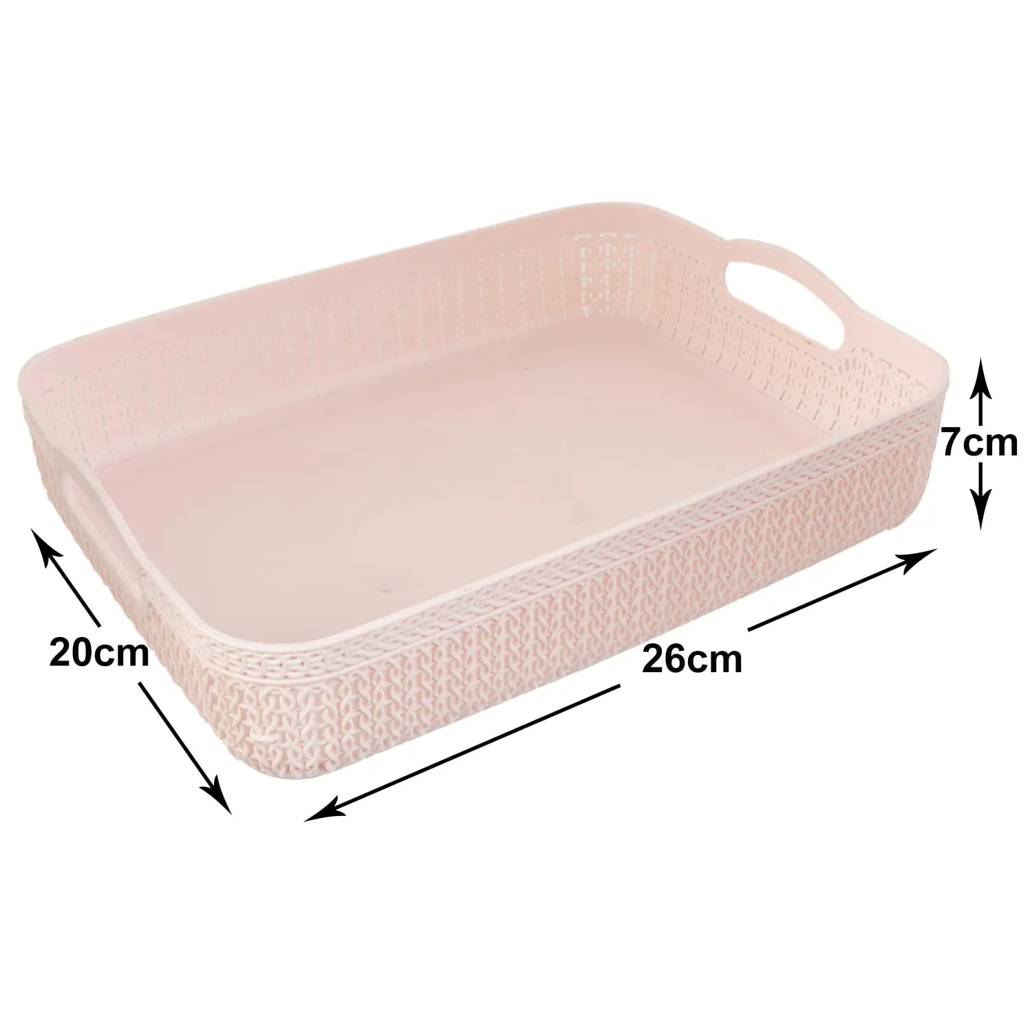 Kuber Industries Q-3 Designer Plastic Storage Basket For Store Fruits, Vegetables, Magazines, Cosmetics, Stationary Pack of 2 (Pink)-50KM01468