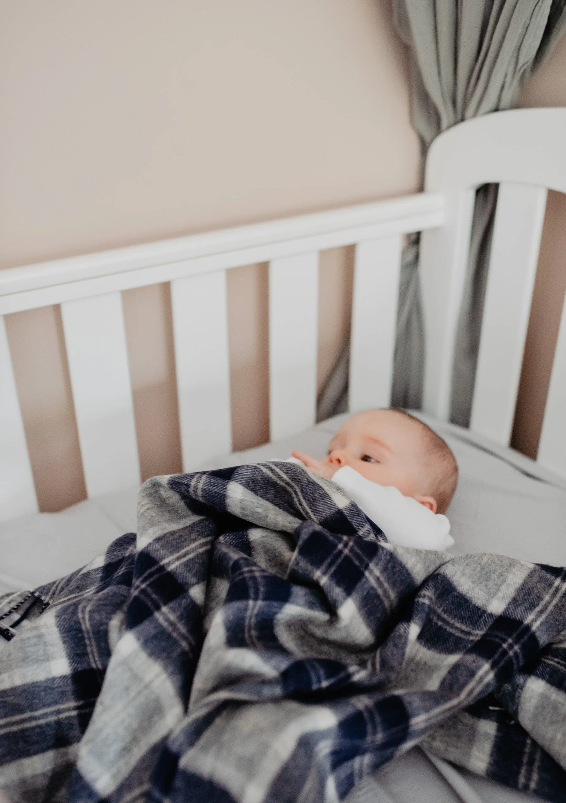 Lambswool Baby Blanket in Bannockbane Silver Tartan