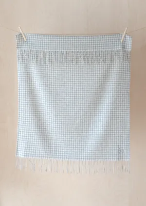 Lambswool Baby Blanket in Grey Nursery Gingham