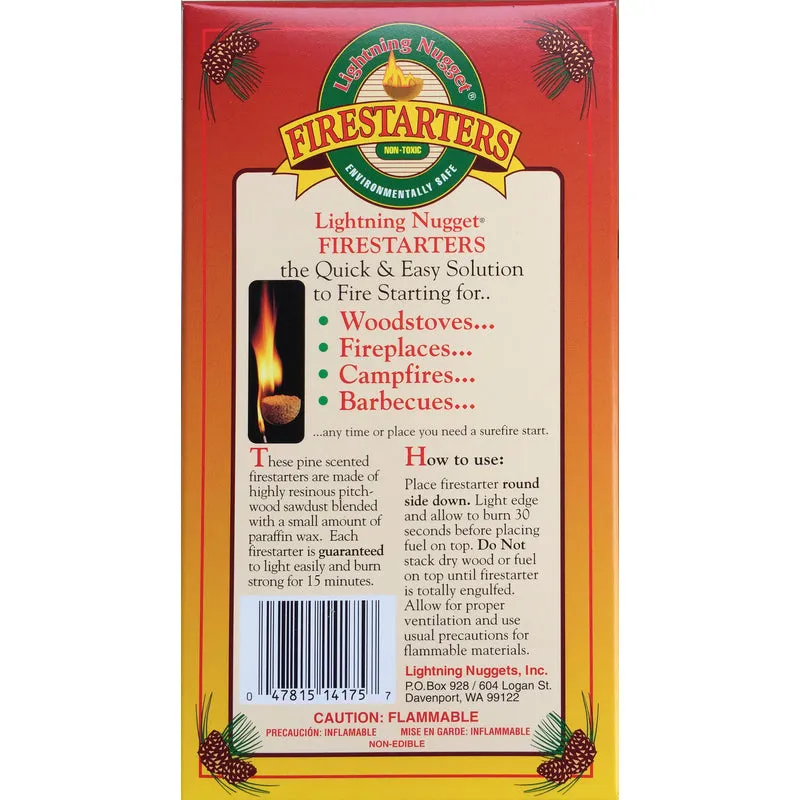 Lightning Nugget Natural Pine Fire Starter 15 min 12 pk