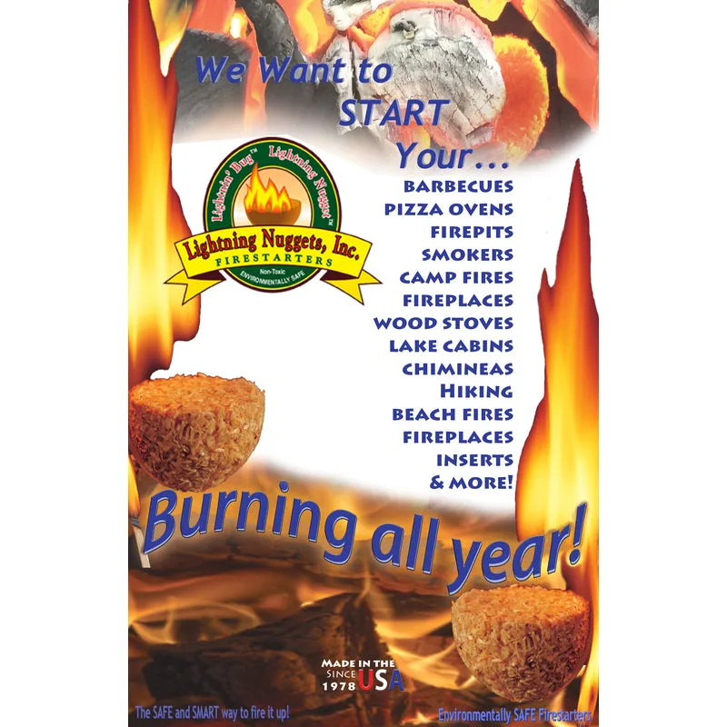 Lightning Nugget Natural Pine Fire Starter 15 min 12 pk