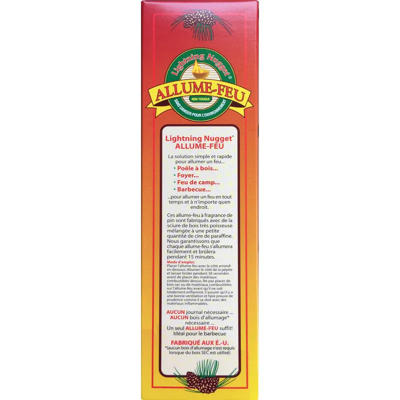 Lightning Nugget Natural Pine Fire Starter 15 min 12 pk