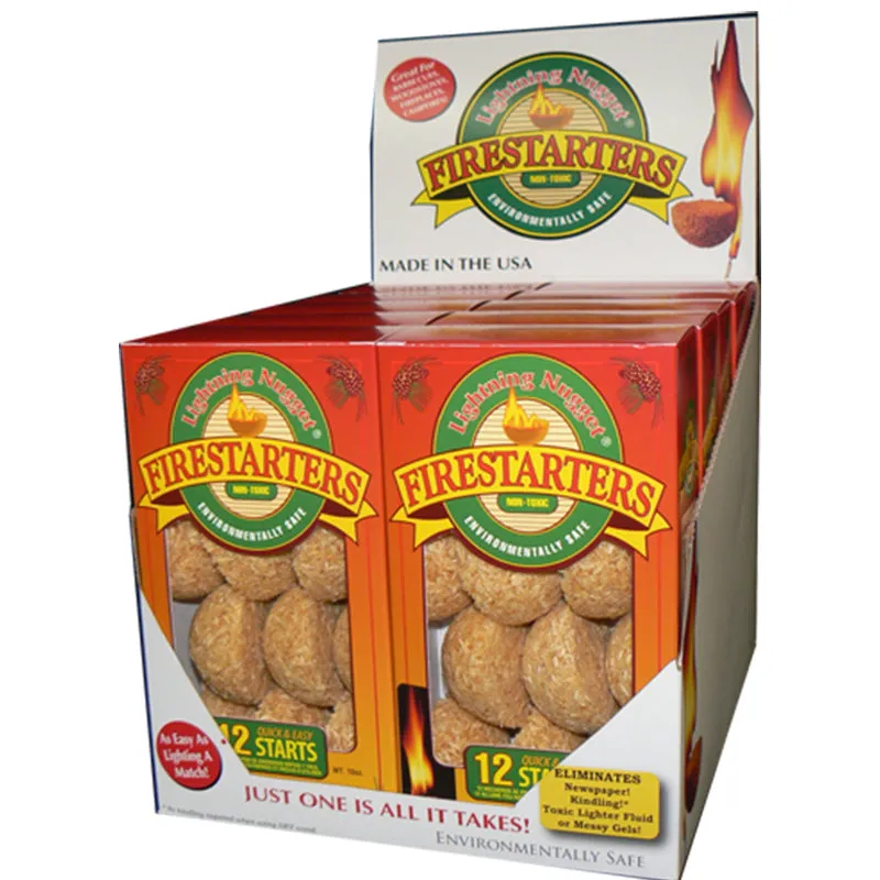 Lightning Nugget Natural Pine Fire Starter 15 min 12 pk