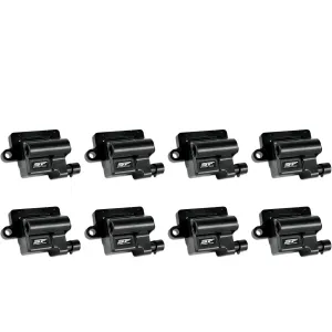 MSD Street Fire Ignition Coil Pack - Female Socket - 48000V - Square - Black - GM LS-Series - Set of 8