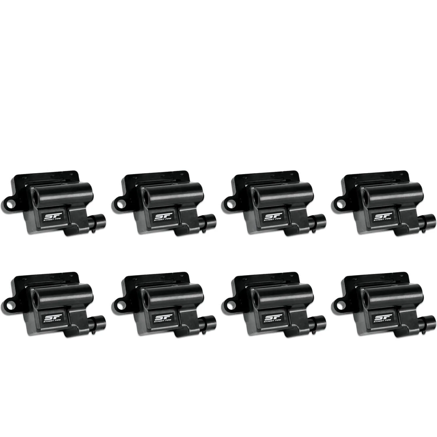 MSD Street Fire Ignition Coil Pack - Female Socket - 48000V - Square - Black - GM LS-Series - Set of 8