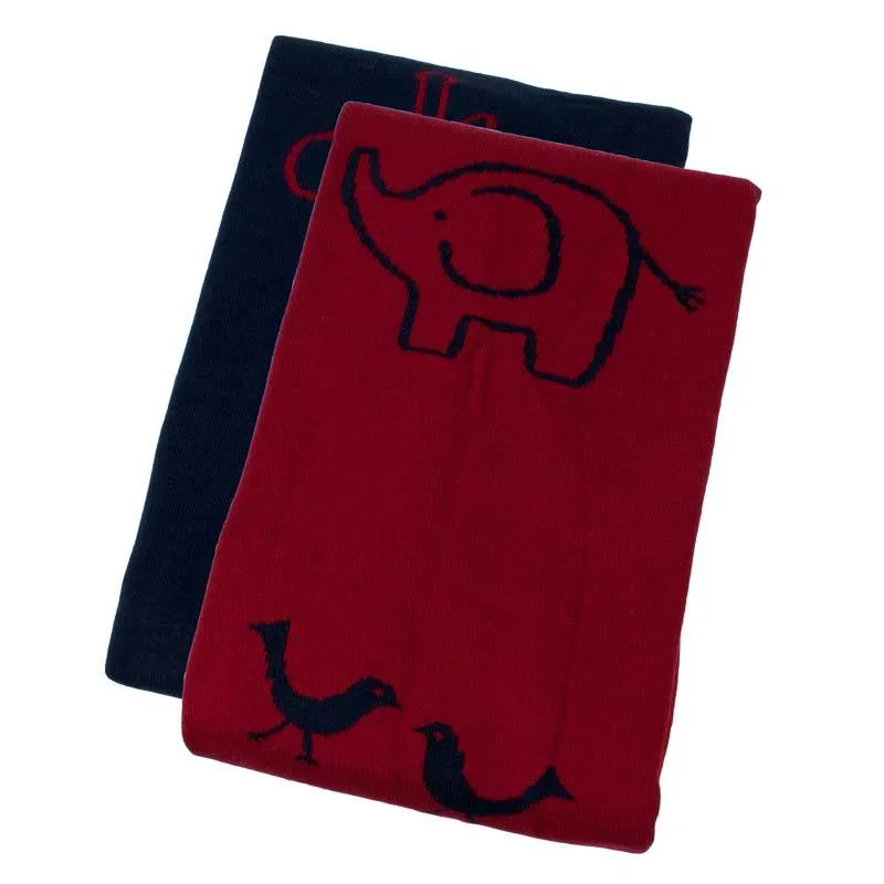 Navy & Red Safari Cotton Baby Blanket