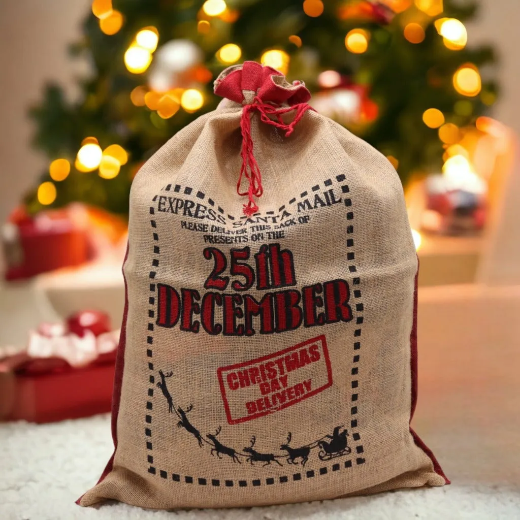 Reusable Christmas Present Bags - Santa Sacks - Natural Xmas Stockings