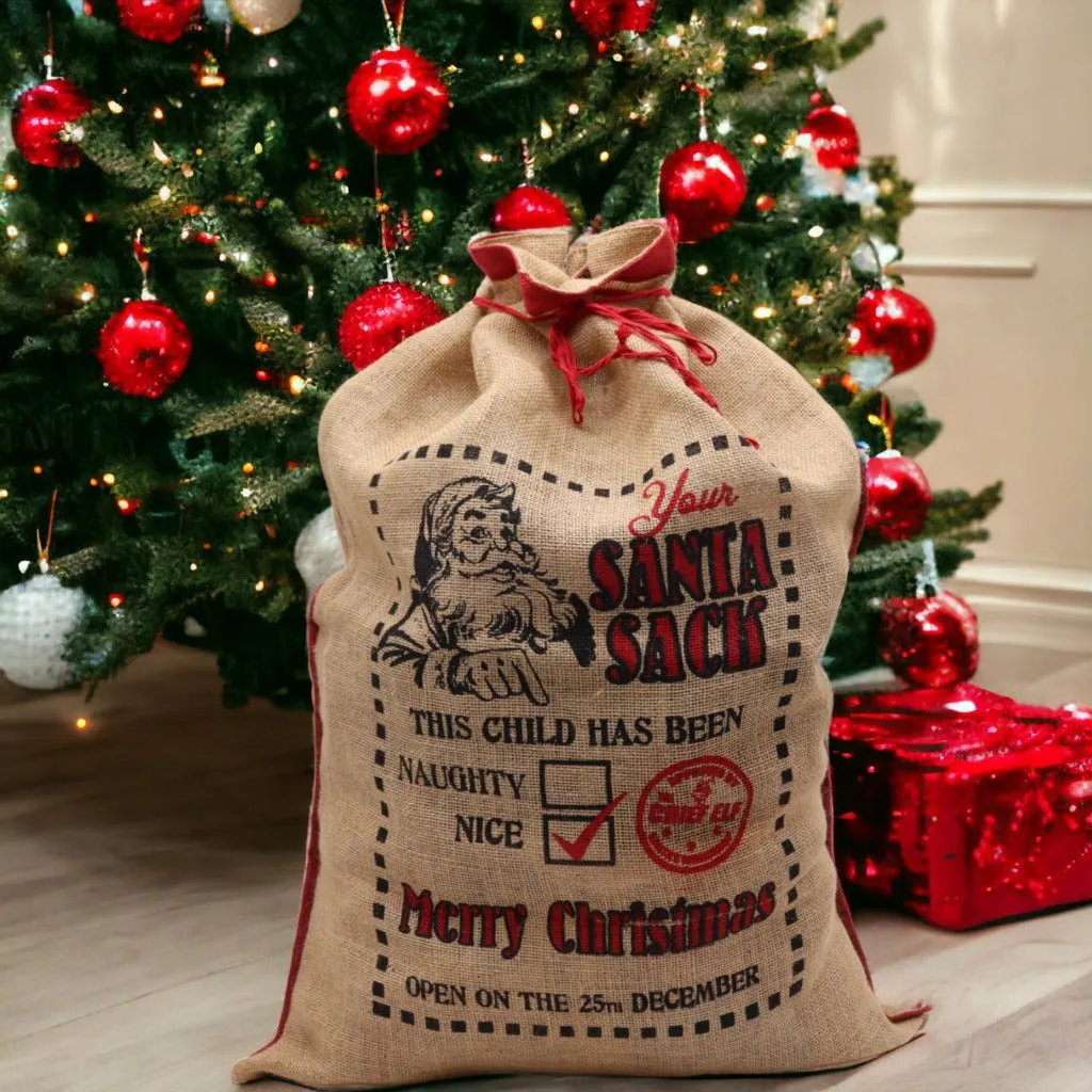 Reusable Christmas Present Bags - Santa Sacks - Natural Xmas Stockings