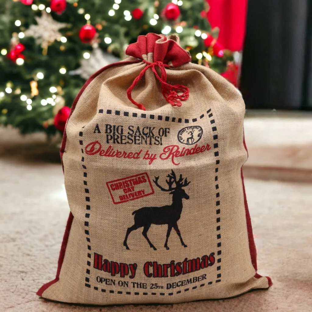 Reusable Christmas Present Bags - Santa Sacks - Natural Xmas Stockings