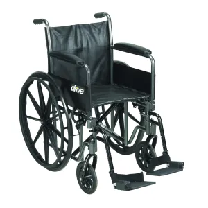 Silver Sport 2 Wheelchair, Detachable Full Arms, Swing away Footrests, 18" Seat