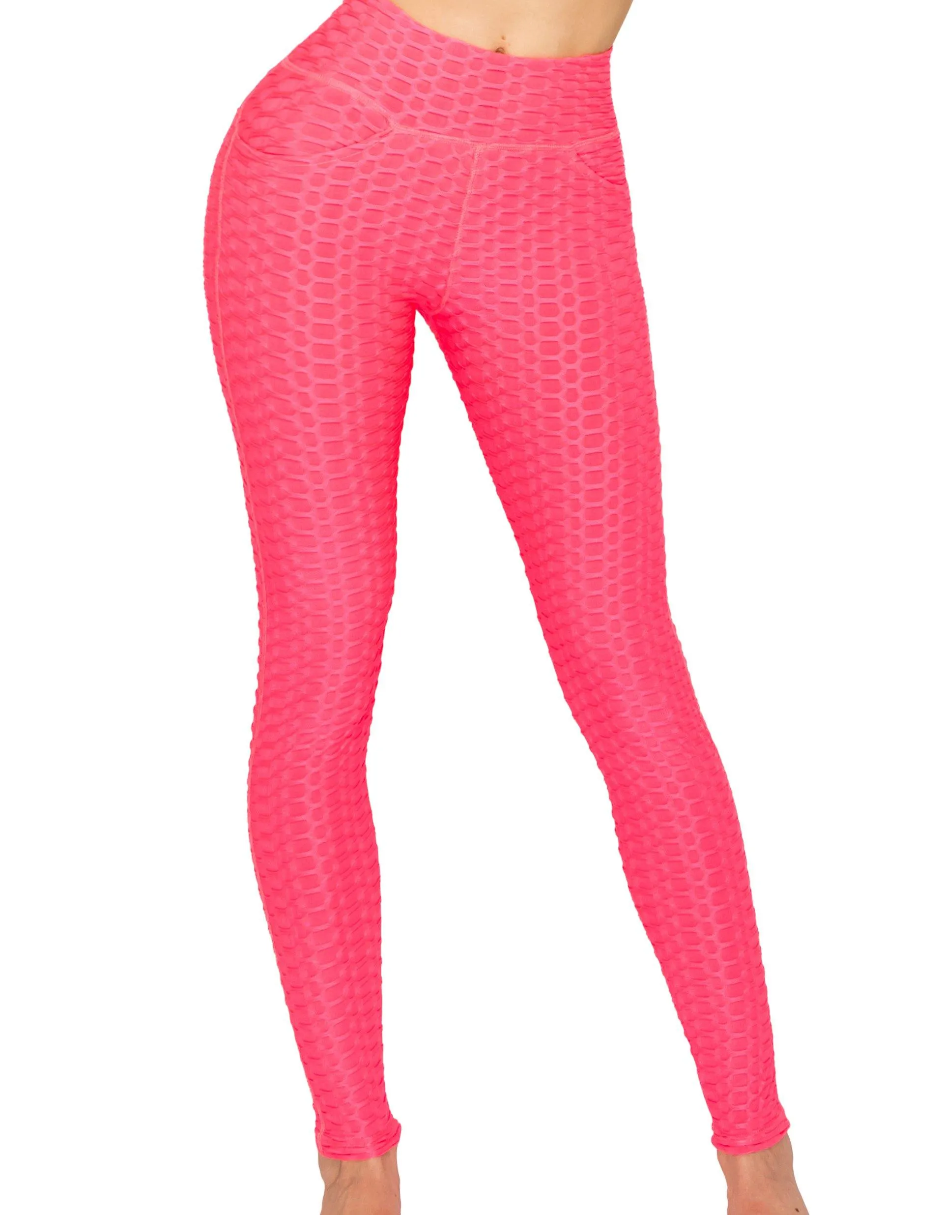 Textured 3D Booty Yoga Pants - High Waist Compression Slimming Butt Lift Solid Leggings