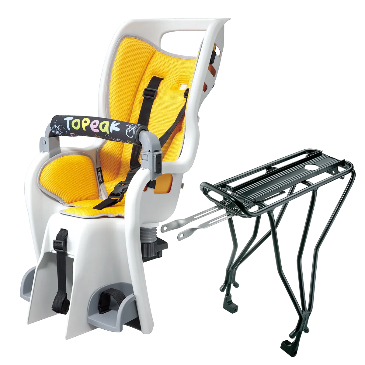 Topeak BabySeat II w/ Disc Rack Grey/Yellow Pad