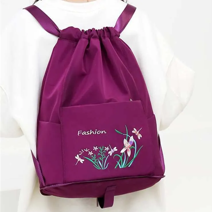 Travel Drawstring Bag (Dark Purple)