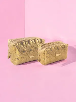 Travel Pouch Set by Lilly Pulitzer - Gold Lattice