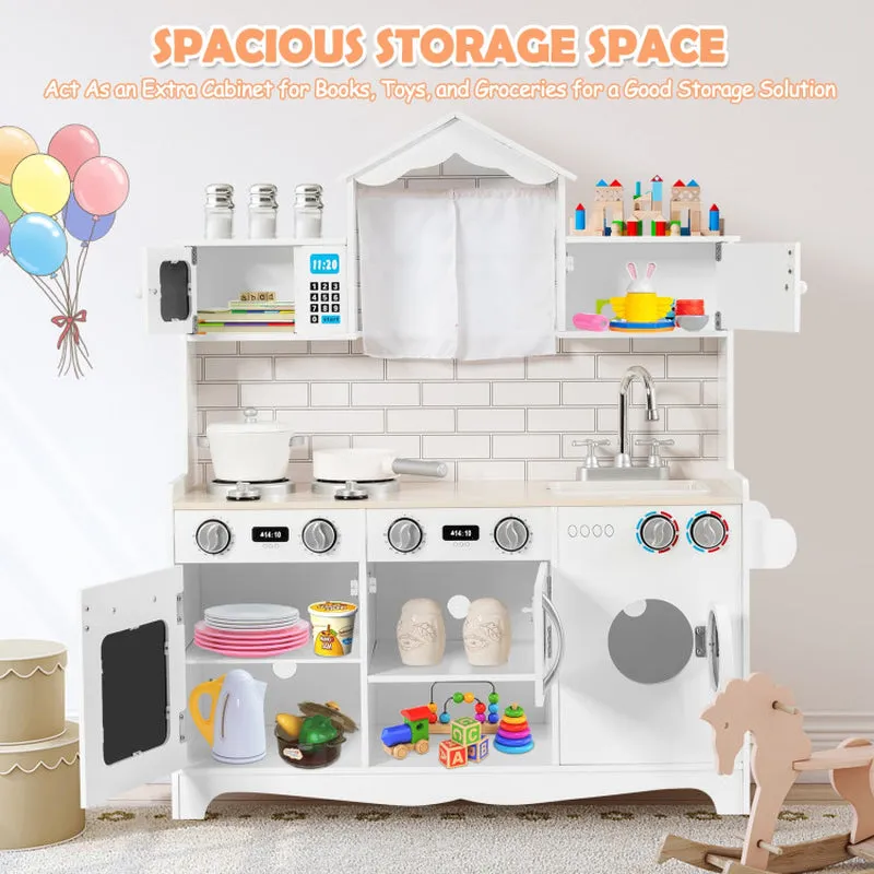 Wooden Kids Kitchen with Washing Machine